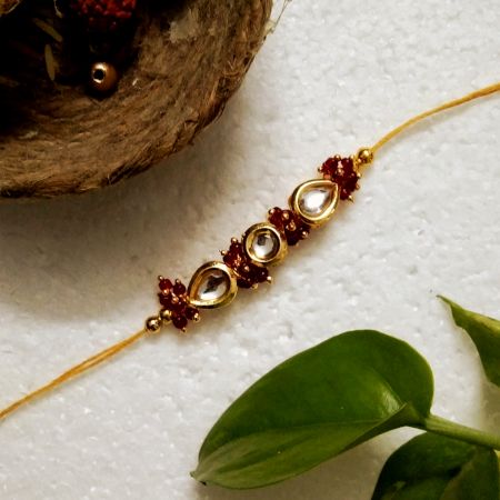 Acrylic Beads, Kundan Beads Rakhi for Festive Gifting